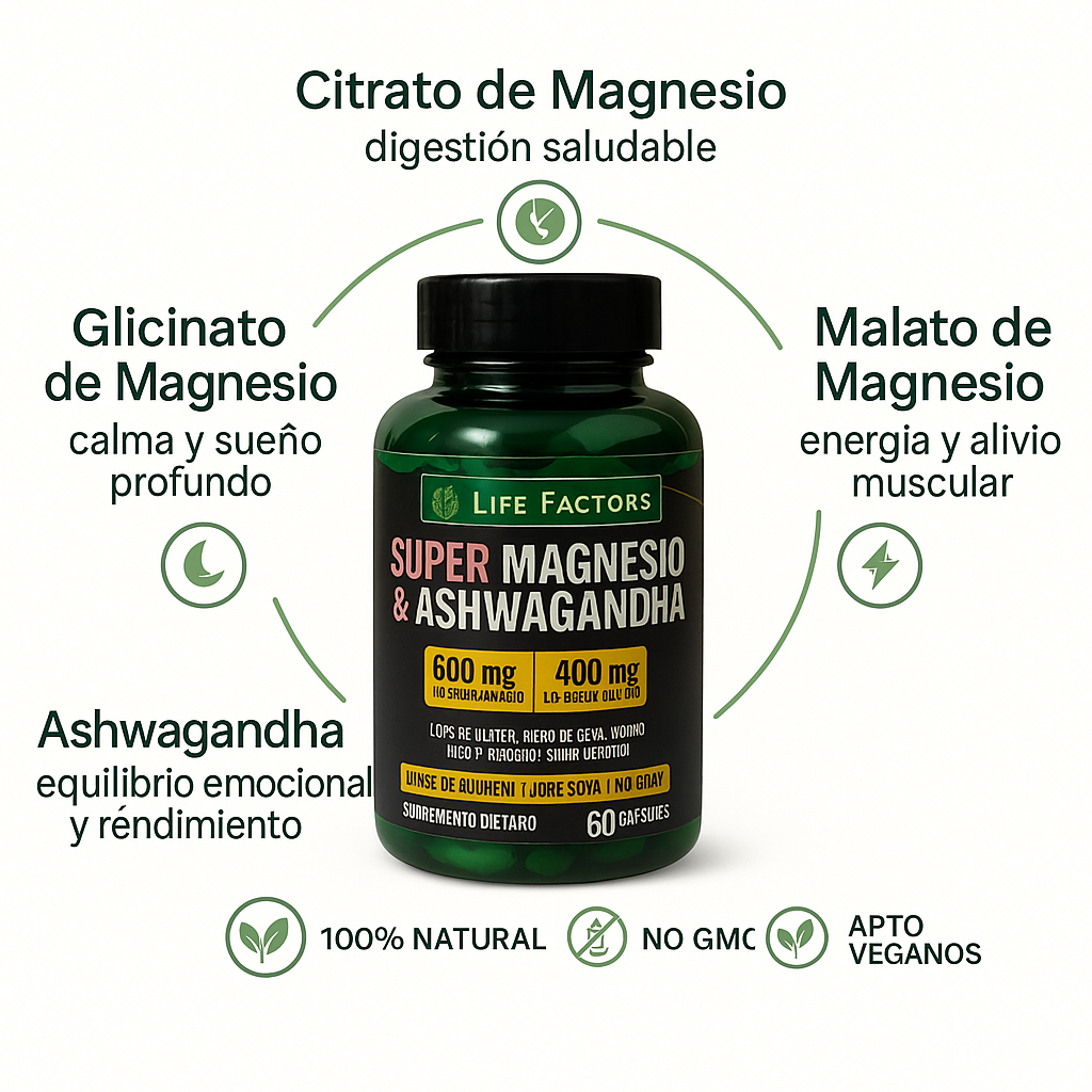 Super Magnesio + Ashwagandha – Equilibrio Total para tu Cuerpo y tu Mente