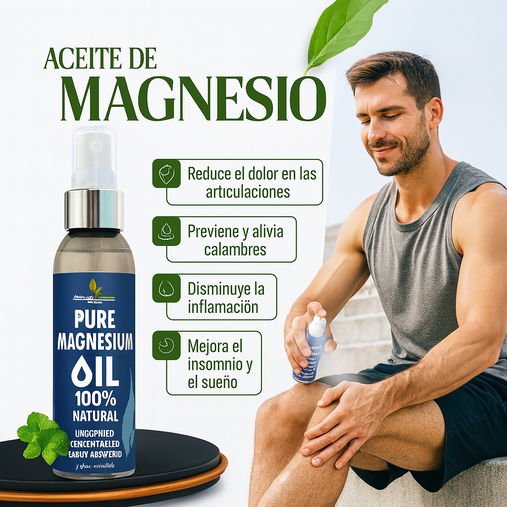 💪 Elimina dolores musculares y calambres con Aceite de Magnesio