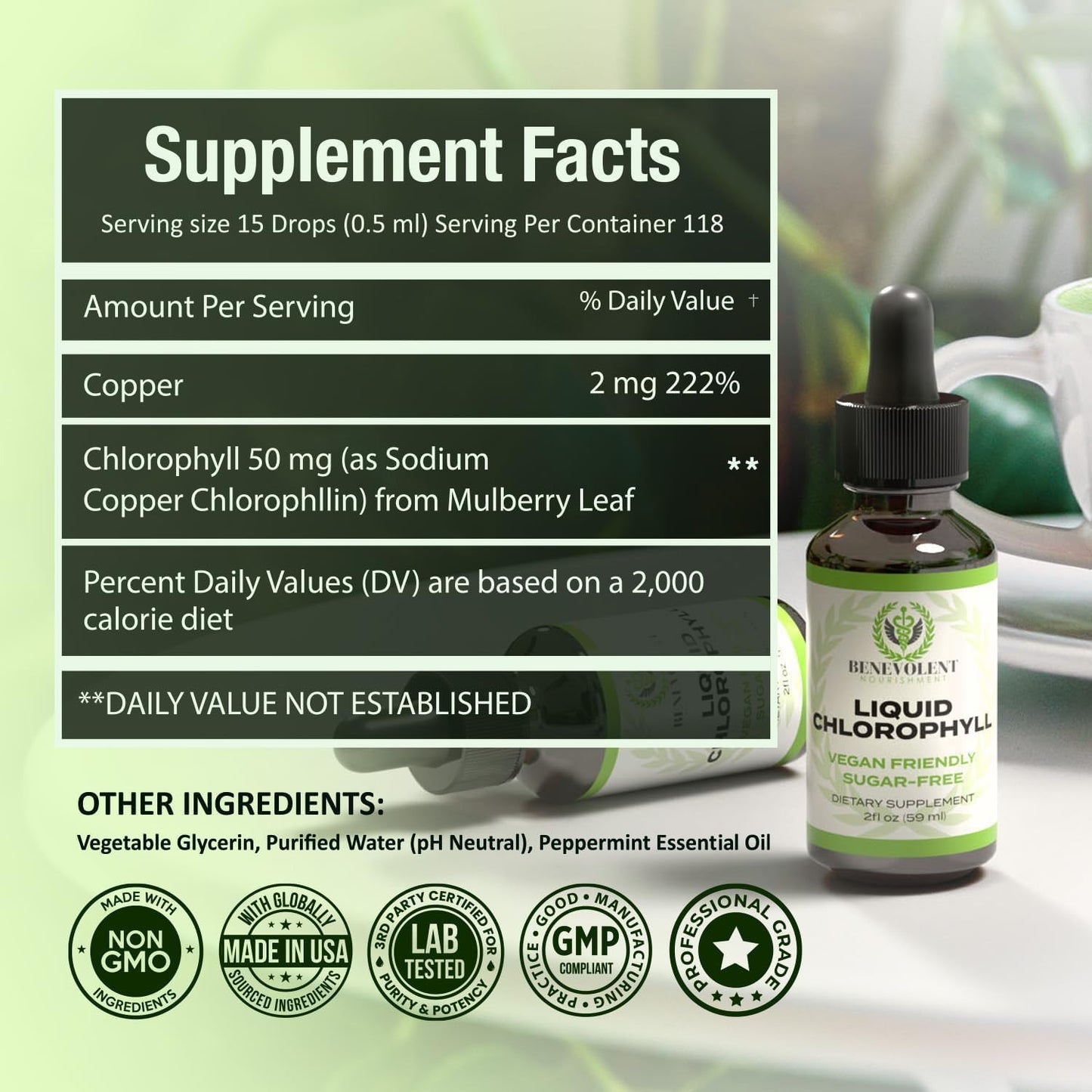 🌿 Clorofila líquida: energía natural, cuerpo fresco y defensas altas