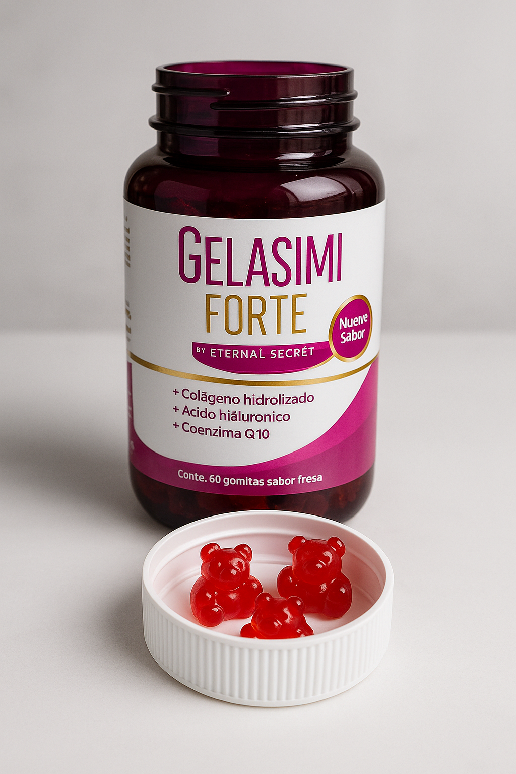 🍓 Gelasimi Forte™ Gomitas – Cabello largo, uñas fuertes, sabor delicioso