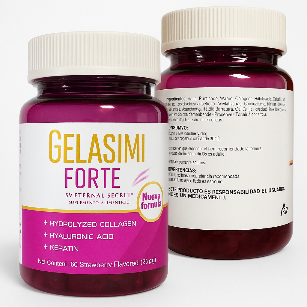 🍓 Gelasimi Forte™ Gomitas – Cabello largo, uñas fuertes, sabor delicioso