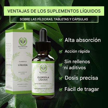 🌿 Clorofila líquida: energía natural, cuerpo fresco y defensas altas