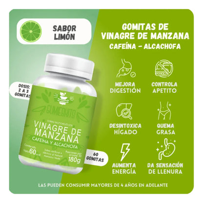 🍎 Baja la barriga de forma natural y sin esfuerzo con gomitas de vinagre de manzana